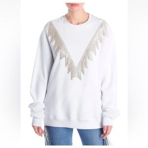 MSGM V-chain fringe sweatshirt